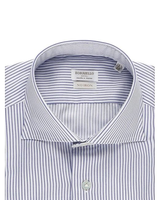 Borriello Blue Basic Striped Shirt for men