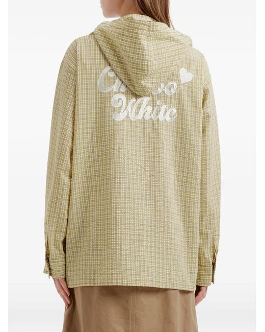 Chocoolate Green Hooded Checked Jacket