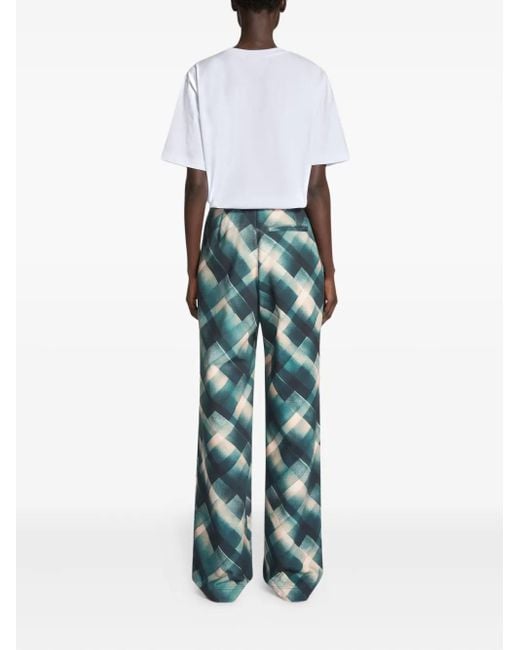 Pantalones con motivo geométrico Dries Van Noten de color Blue