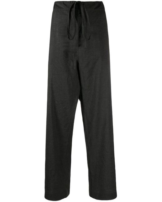 The Row Black Argent Pant In Silk And Cotton