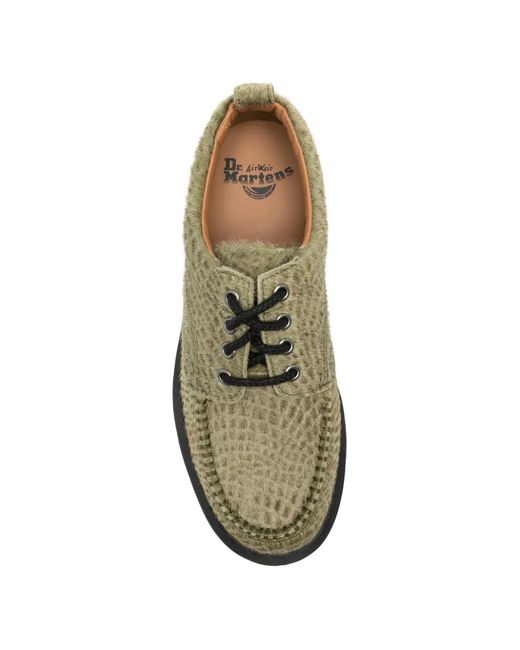 Dr. Martens Green Lowell Textured Derby Shoes for men