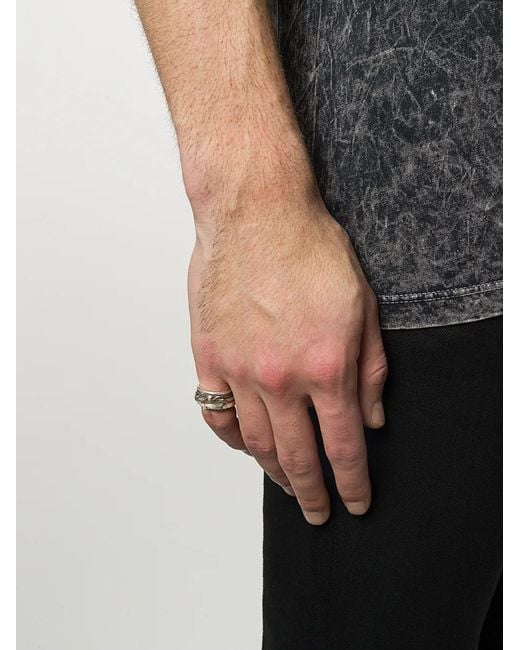 Werkstatt:münchen Metallic Rosebud 5-Ring Set for men