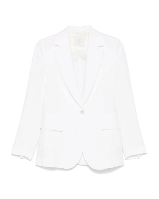 Eleventy リネンジャケット White