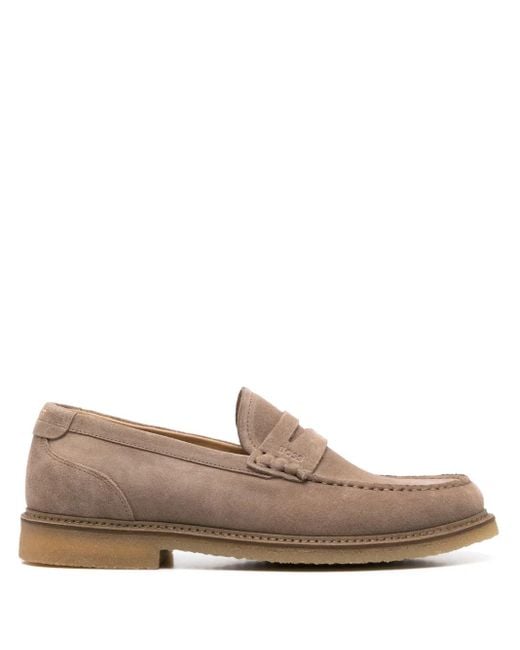 Boss Brown Suede Loafers for men
