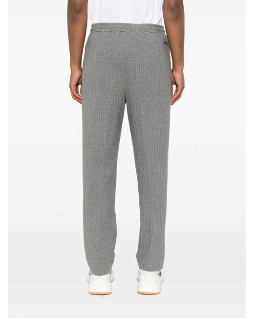 Mackage Gray Pinstripe Drawstring Trousers for men
