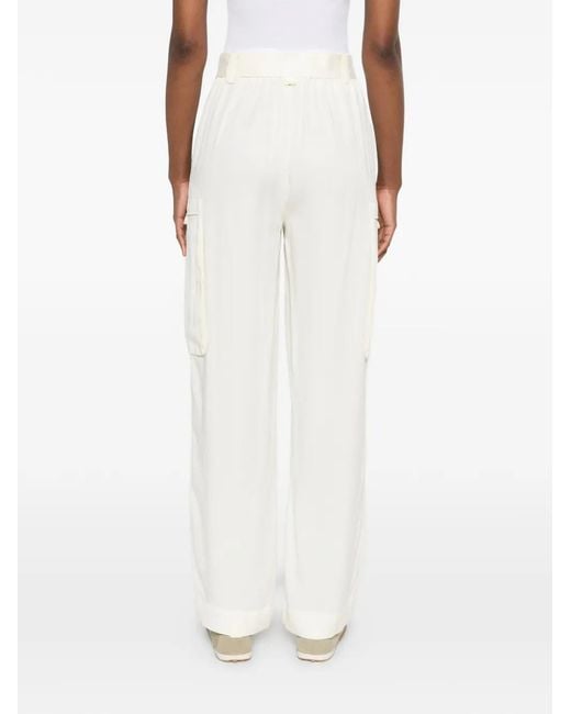 Twinset White Cargo-Pocket Straight Trousers
