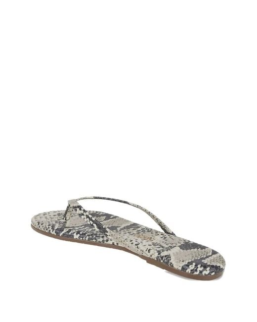 TKEES White Studio Exotic Flat Sandals