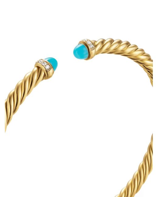 David Yurman Metallic 18Kt Cablespira Flex Diamond Bracelet (4Mm)