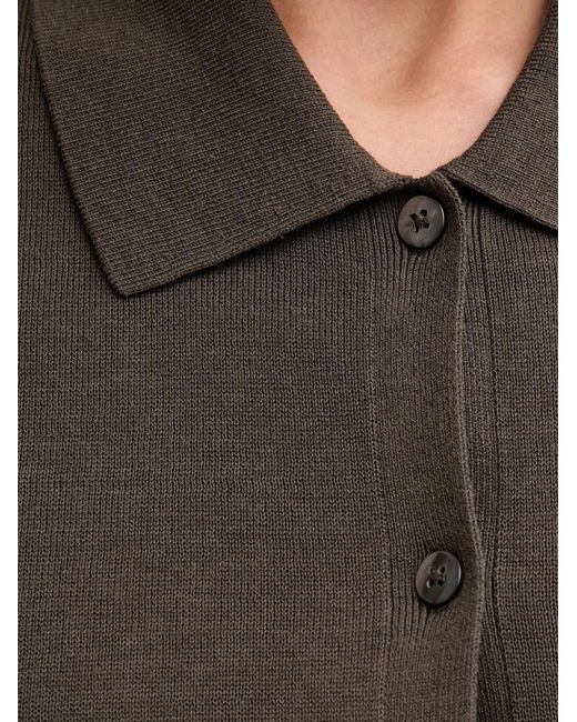 Marc O' Polo Black Short-Sleeve Button-Up Cardigan
