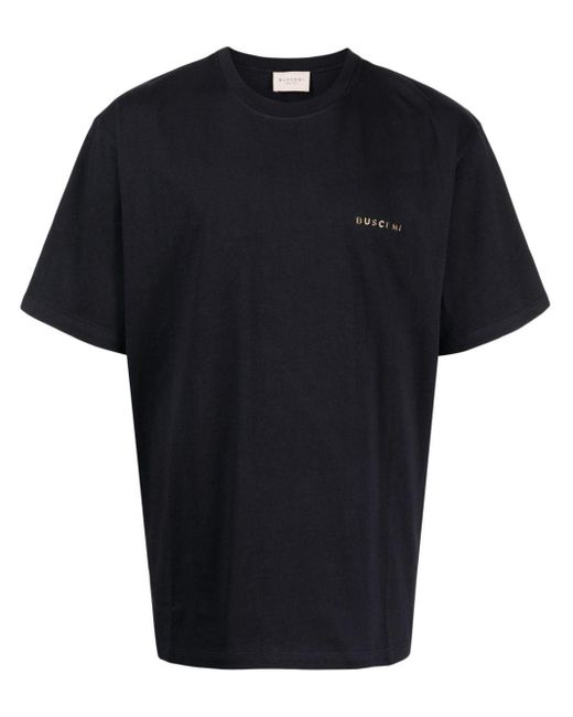 Buscemi Black Logo-print Cotton T-shirt for men