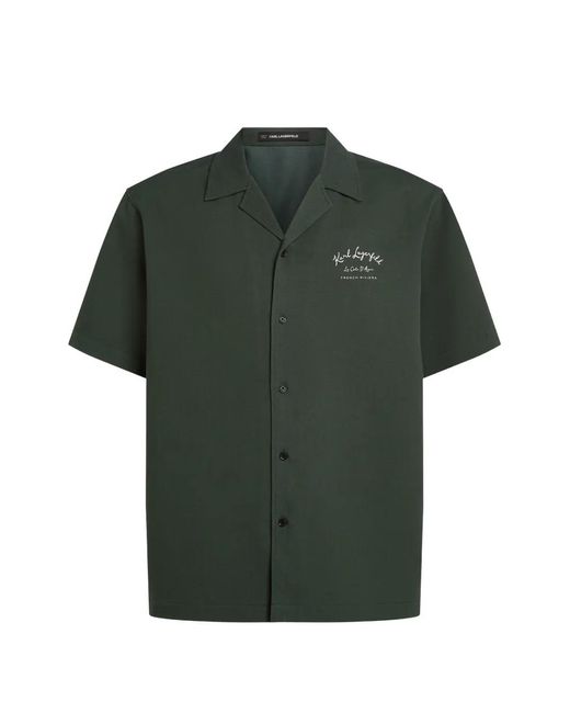 Karl Lagerfeld Green Côte D'Azur Short-Sleeve Shirt for men