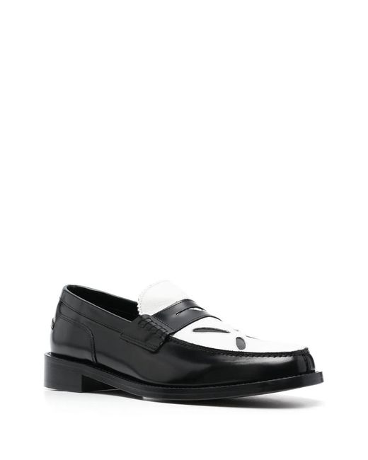 STEFAN COOKE Black Slashed Leather Loafers for men