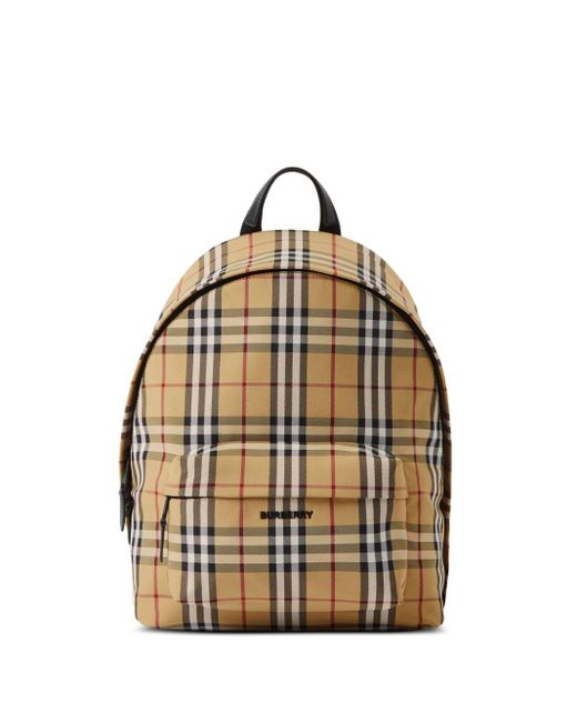 Burberry Brown Jett Vintage-check Backpack for men