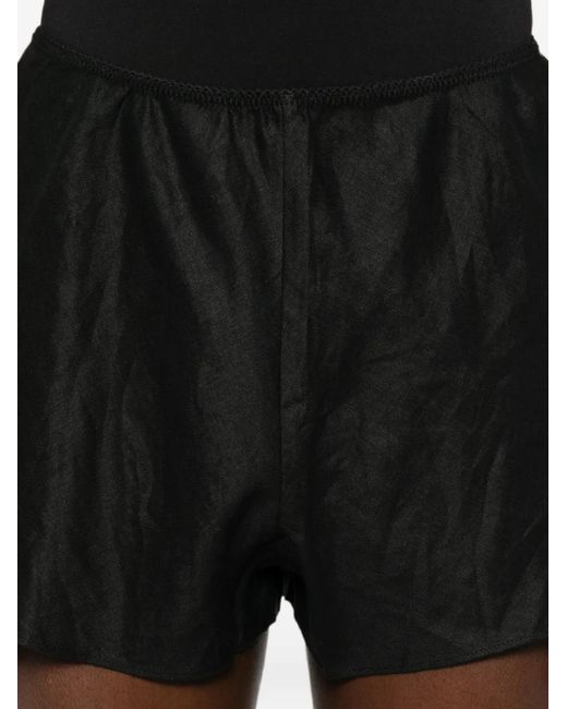 Doen Black Loren Linen Shorts