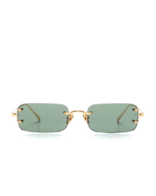 Linda Farrow Green Taylor Rectangle-frame Sunglasses