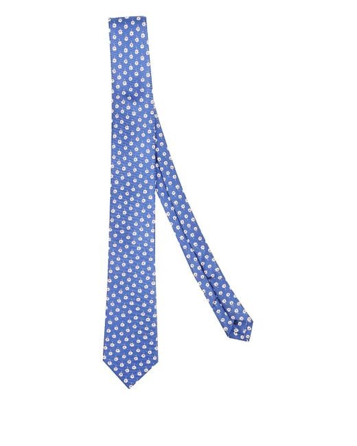 Errico Formicola Krawatte Mit Blumen-Print in Blue für Herren