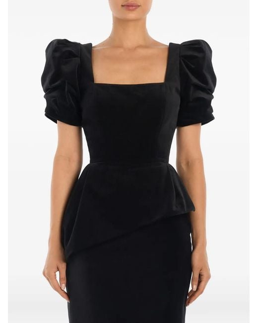 POST MERIDIEM Black Square-Neck Top
