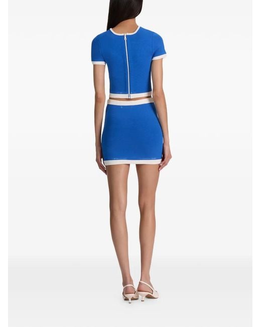 Alice + Olivia Blue Ciara Cropped Sweater
