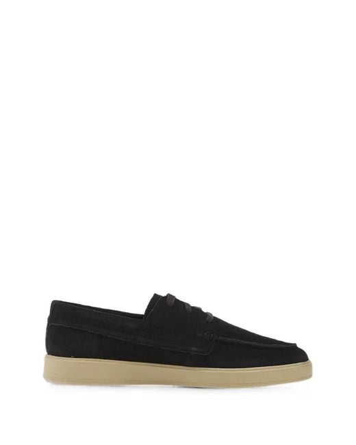 Clarks Black Lockford Boat Shoes for men