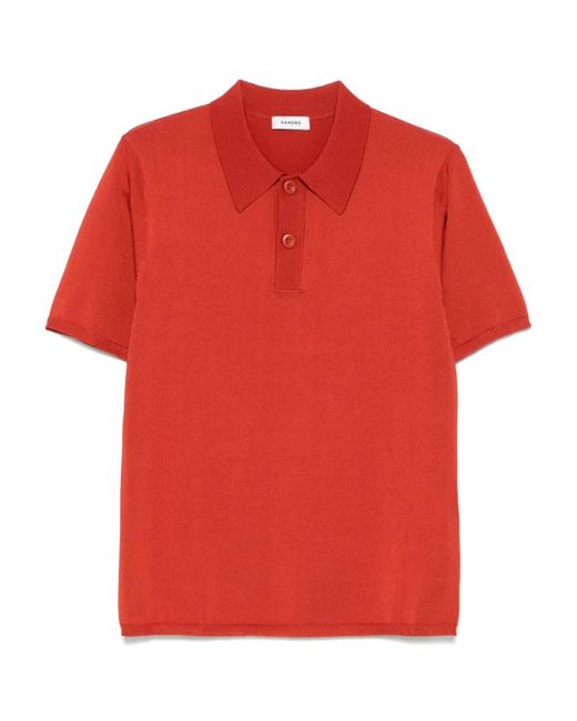 Sandro Fein Gestricktes Poloshirt in Red für Herren
