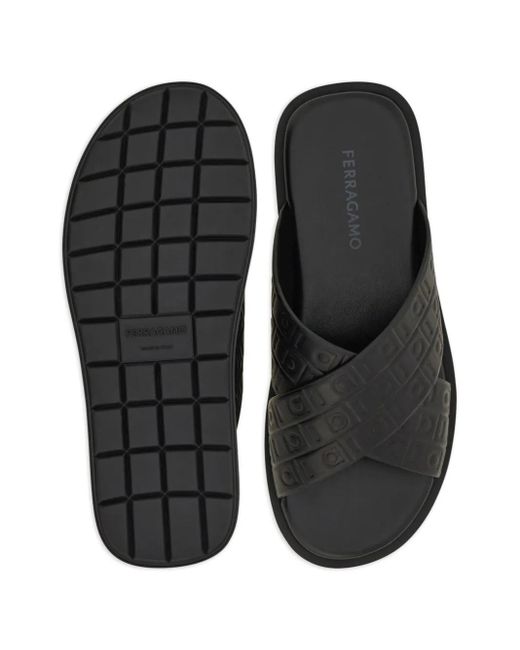 Ferragamo Pantoletten Mit Monogramm in Black für Herren