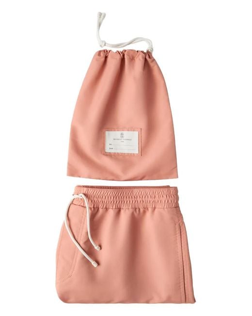 Brunello Cucinelli Orange Swim Shorts for men