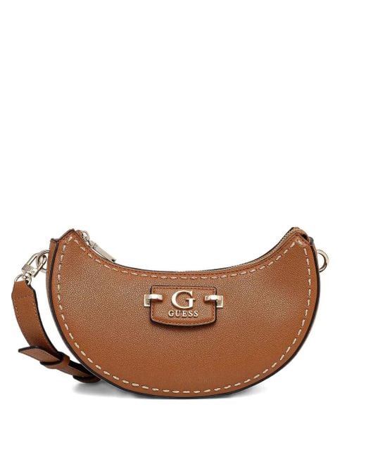 Guess Brown Halbmondförmige Schultertasche