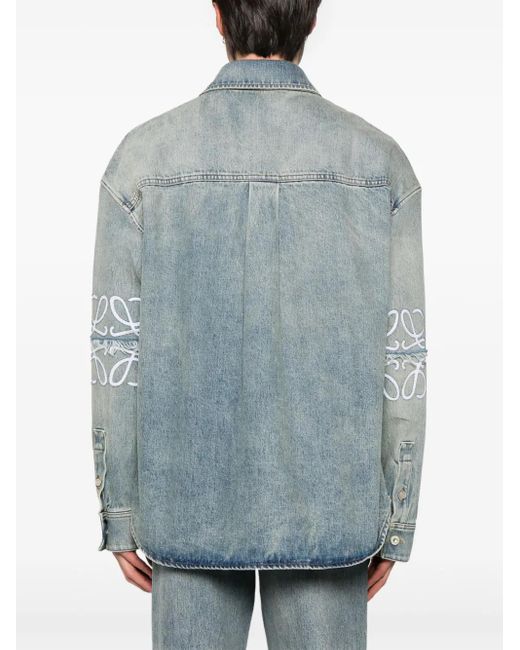 Loewe Blue Anagram Denim Overshirt for men