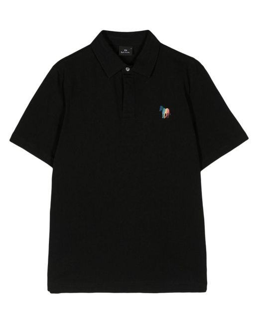 PS by Paul Smith Black Broad Stripe Zebra Polo Shirt for men