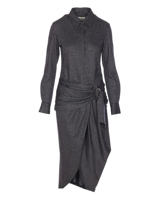 Isabel Marant Gray Reilly Pinstripe Belted Dress