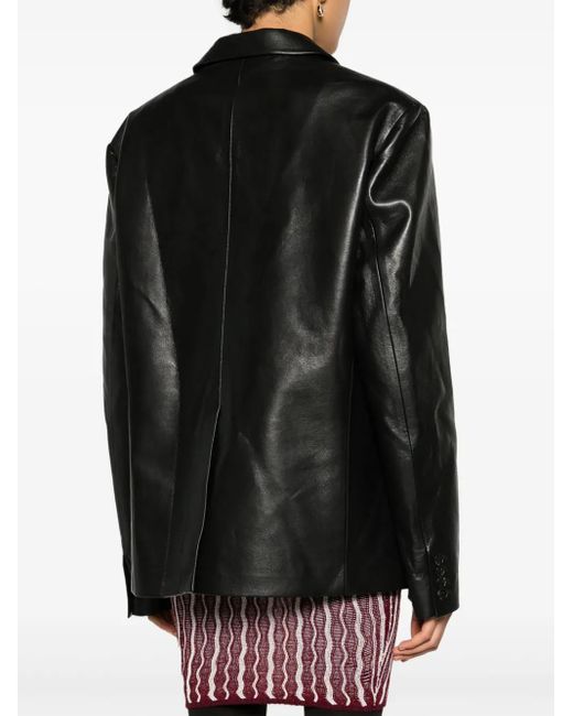 Nanushka Black Blazer Aus Faux-Leder