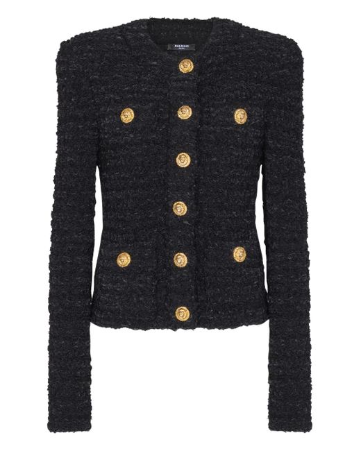 Balmain Blue Tweed Jacket