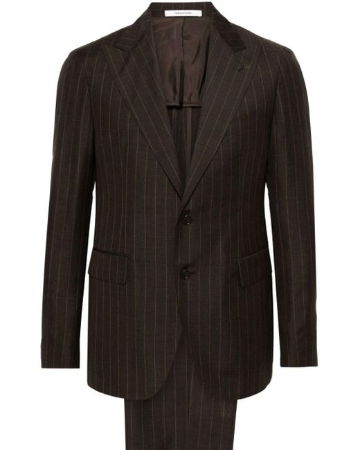 Tagliatore Black Striped Single-breasted Suit for men