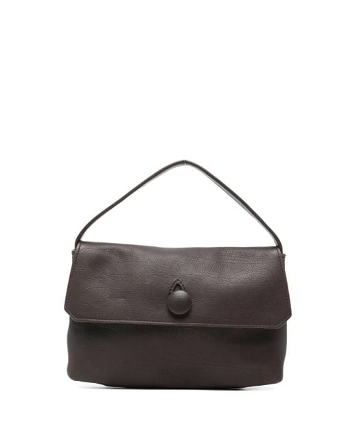The Row Brown Sally Leather Shoulder Bag