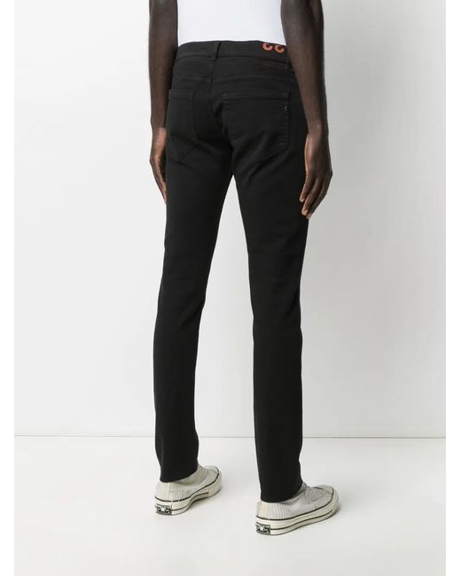 Dondup Black Five-Pocket Slim-Fit Jeans for men