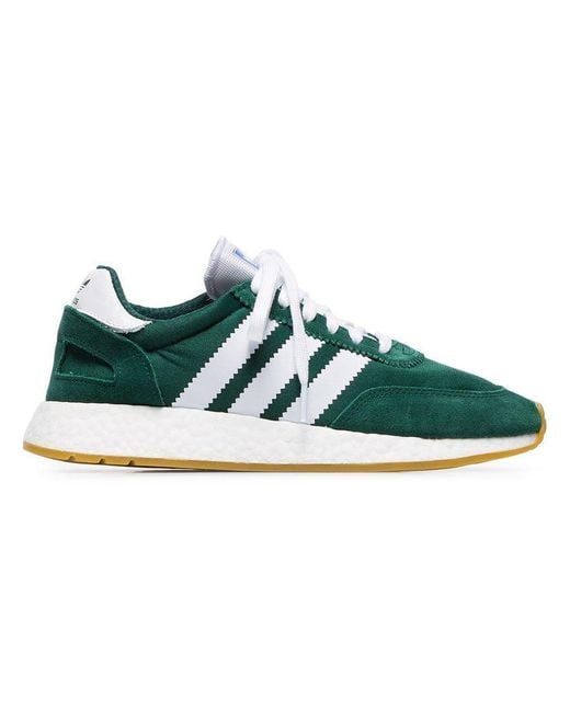 Green and white I-5923 mesh and suede leather sneakers Adidas