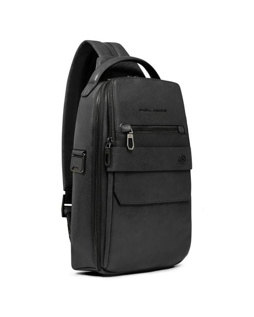 Piquadro Black Zip-Fastening Backpack
