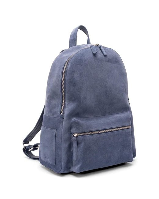 Orciani Blue Laio Suede Zip Backpack for men