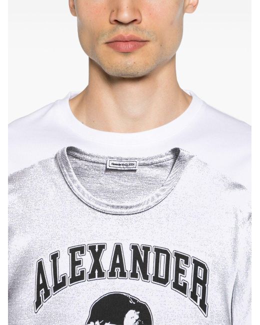 Alexander McQueen T-Shirt mit grafischem Print in White für Herren