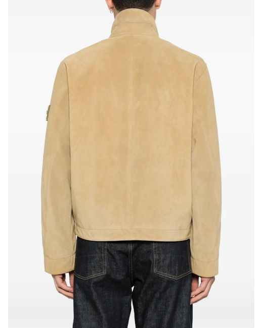 Stone Island Natural Compass Logo Suede Jacket for men