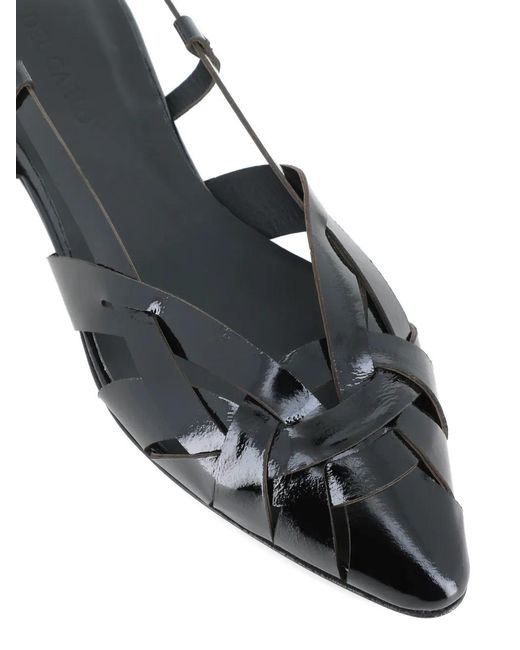Roberto Del Carlo White Woven Strap Flat Pumps