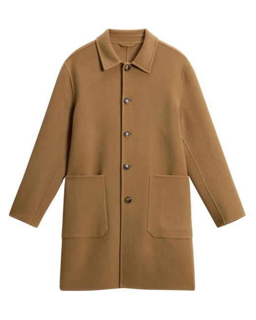 Woolrich Natural Single-Breasted Coat for men