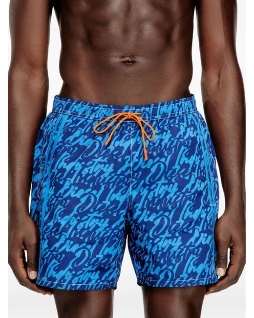DIESEL Blue Soccer-41-D-Pop Swim Shorts for men