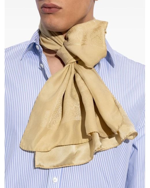 Sciarpa Con Monogramma Jacquard di Moschino in Natural
