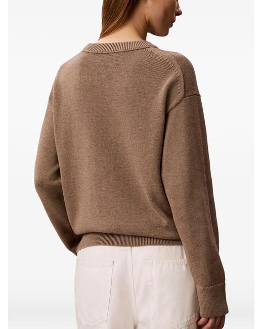 Calvin Klein Brown Logo-Knitted Sweater