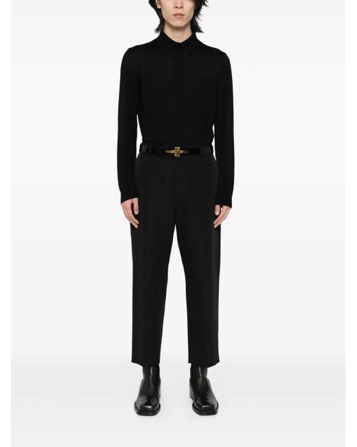 Tom Ford Black Knitted Polo Shirt for men