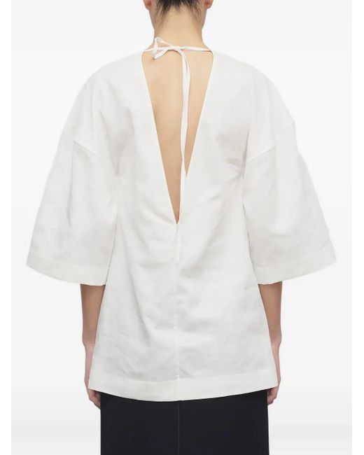 The Row White Elna Blouse