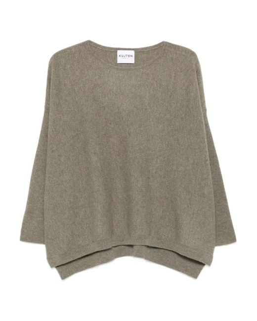Kujten Natural Round-Neck Cashmere Jumper