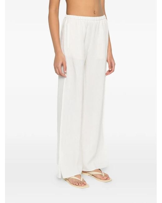 Forte_forte White Elasticated Trousers