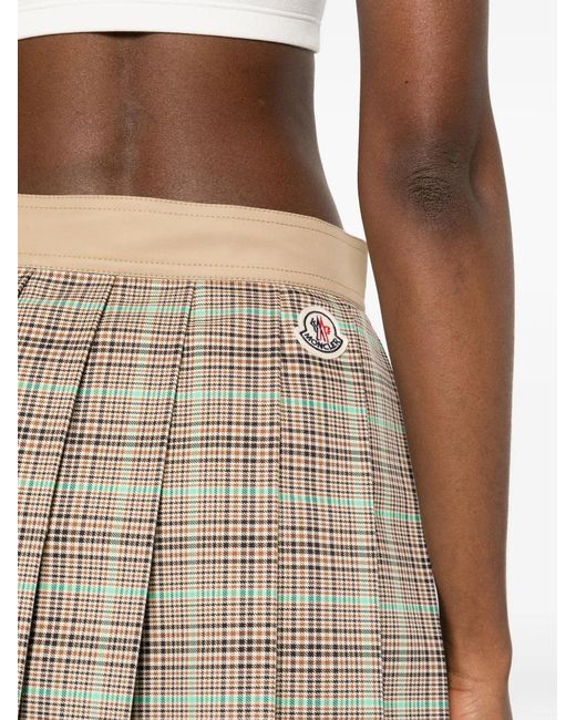 Moncler Geruite Plooirok in het Brown